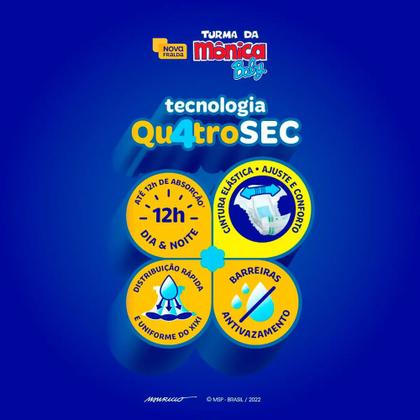 Imagem de Fralda Turma da Mônica Baby Mega Tamanho P 30 Unidades Descartáveis