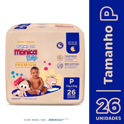 Imagem de Fralda Turma da Mônica Baby Premium Jumbo P com 26un