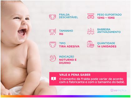 Imagem de Fralda Turma da Mônica Baby Premium Jumbo Tam. XG 12 a 15kg 14 Unidades