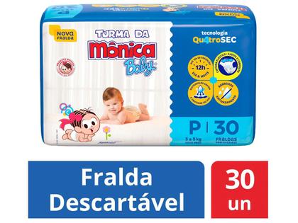 Fralda Turma da Mônica Baby Tam. P 3 a 5kg - 30 Unidades Imagem de Fralda Turma da Mônica Baby Tam. P 3 a 5kg
