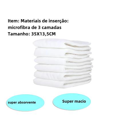 Imagem de Fraldas de Bebê Reutilizáveis e Laváveis - Kit com 4 Unidades - Ecológicas e Ajustáveis