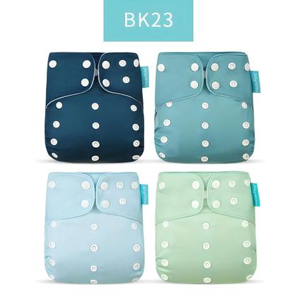 Imagem de Fraldas de Bebê Reutilizáveis e Laváveis - Kit com 4 Unidades - Ecológicas e Ajustáveis