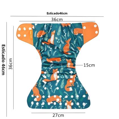 Imagem de Fraldas de Bebê Reutilizáveis e Laváveis - Kit com 4 Unidades - Ecológicas e Ajustáveis