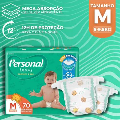 Imagem de Fraldas Descartáveis Personal baby - Pacote Hiper M 70 Unidades