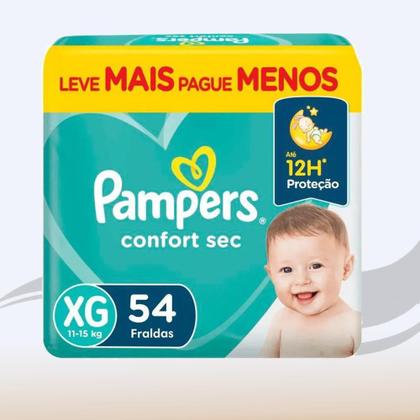 Imagem de Fraldas Pampers Confort Sec Bag XG 54 Unidades