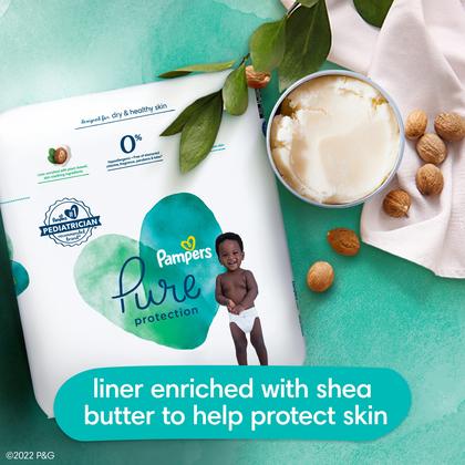 Imagem de Fraldas Pampers Pure Protection Tamanho 7 - Pacote com 60 Unidades