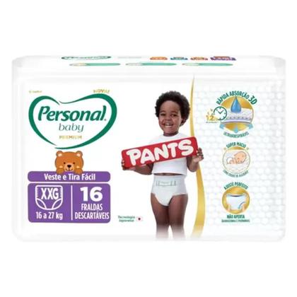 Fraldas Personal Baby Premium Pants JUMBO- 2 Pacotes Tamanho XXG Com 32 Unidades Imagem de Fraldas Personal Baby Premium Pants JUMBO- 2 Pacotes Tamanho XXG Com 32 Unidades