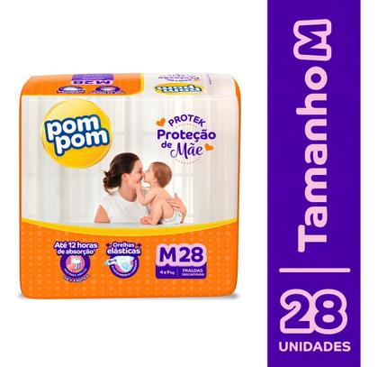 Imagem de Fraldas Pom Pom Protek M X 28 Unidades