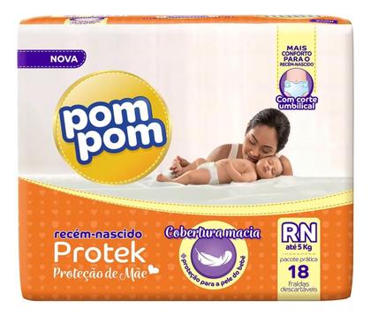 Imagem de Fraldas Pom Pom Protek Proteção De Mãe Rn