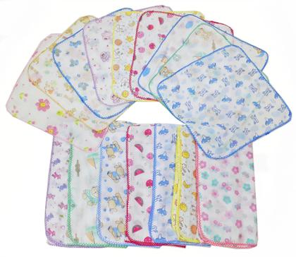 Imagem de Fraldinha De Boca Estampada Luxo 33x33 Com Crochê Kit C/ 3