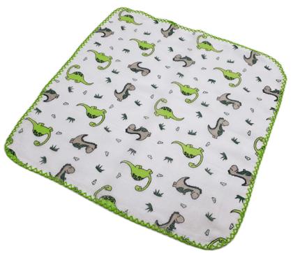 Imagem de Fraldinha De Boca Estampada Luxo 33x33 Com Crochê Kit C/ 3