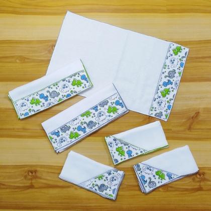 Imagem de Fraldinhas de Boca e Ombro Bebê Kit Combo Enxoval de Maternidade com 6 Unidades