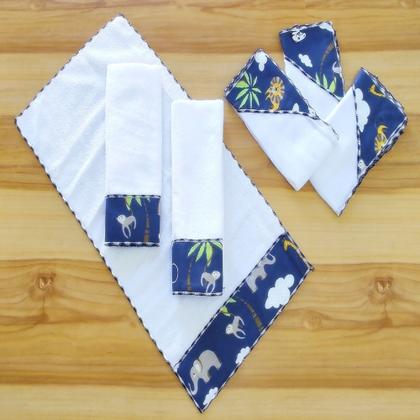 Imagem de Fraldinhas de Boca e Ombro Bebê Kit Combo Enxoval de Maternidade com 6 Unidades