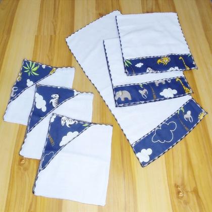 Imagem de Fraldinhas de Boca e Ombro Bebê Kit Combo Enxoval de Maternidade com 6 Unidades