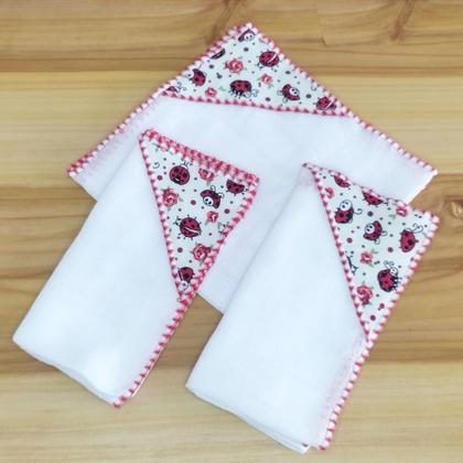 Imagem de Fraldinhas de Boca e Ombro Bebê Kit Combo Enxoval de Maternidade com 6 Unidades