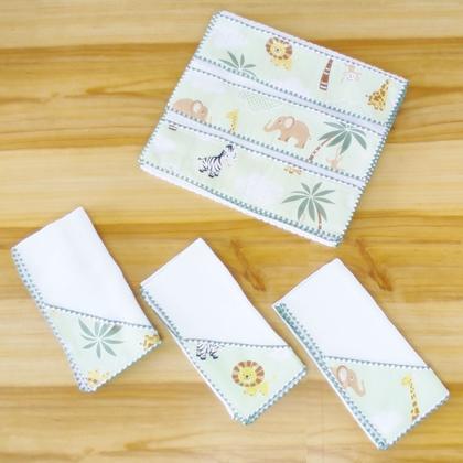 Imagem de Fraldinhas de Boca e Ombro Bebê Kit Combo Enxoval de Maternidade com 6 Unidades