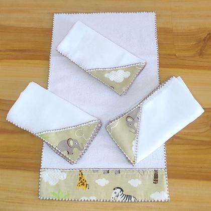 Imagem de Fraldinhas de Boca e Ombro Bebê Kit Combo Enxoval de Maternidade com 6 Unidades