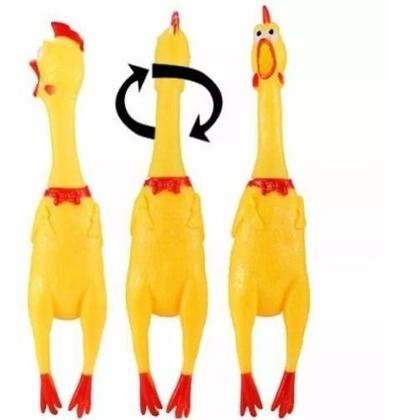 Imagem de Frango Galinha Borracha Mordedor Cachorro Pet 30cm Premium