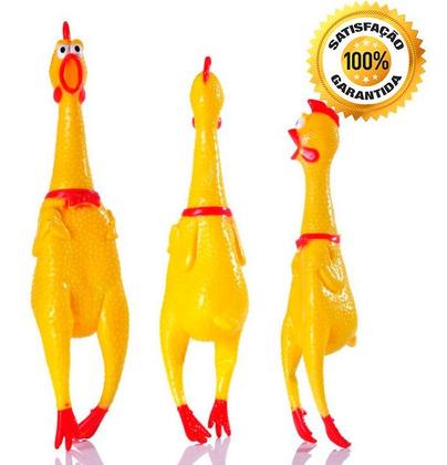 Imagem de Frango Galinha Borracha Mordedor Cachorro Pet 30cm Premium