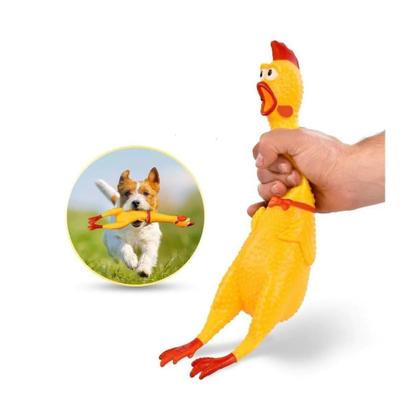 Imagem de Frango Galinha Borracha Morder Brinquedo Cães 28cm - MAylon Pet