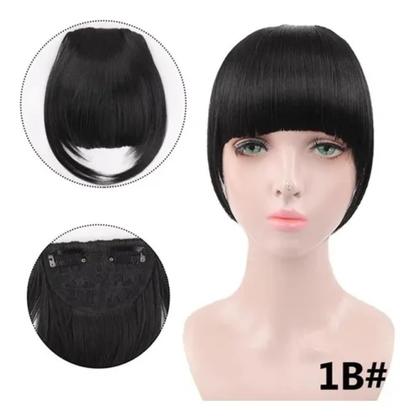 Imagem de Franja aplique tic tac cabelo orgânico idêntico o humano - Preto