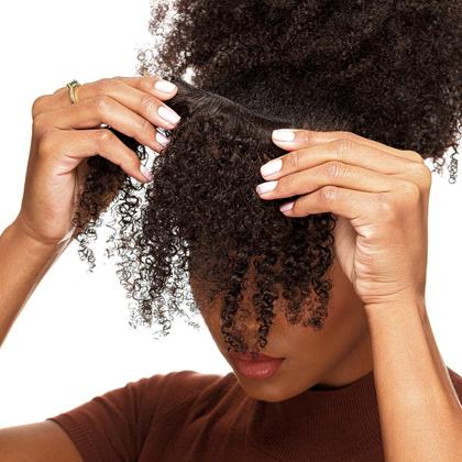 Imagem de Franja de Cabelo Natural Cacheado Textura Curly 20cm De Benguela Castanho Escuro 12g