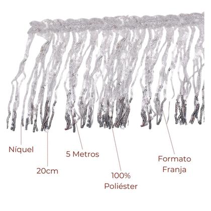 Imagem de Franja de paete com organza 20cm em poliester com 4,5 metros