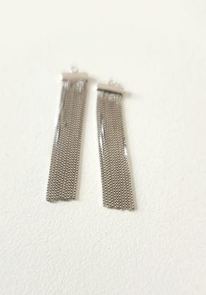 Imagem de Franja para brinco ouro 18k branco fio veneziana com 3.0 cm.Rosangela lima joias