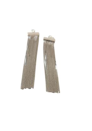 Imagem de Franja para brinco ouro 18k branco fio veneziana com 3.0 cm.Rosangela lima joias
