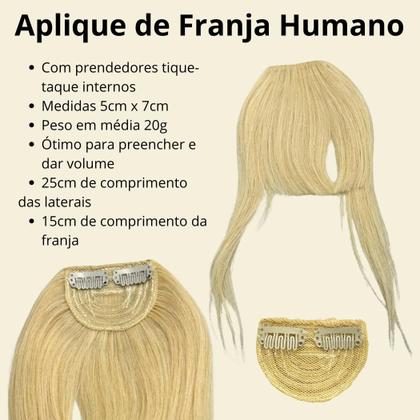 Imagem de Franja postiça aplique cabelo humano natural topo