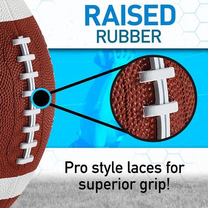 Imagem de Franklin Sports Junior Football - Grip-Rite 100 - Kids Junior Size Rubber Football - Youth Football - Durable Outdoor Rubber Football - Brown/White