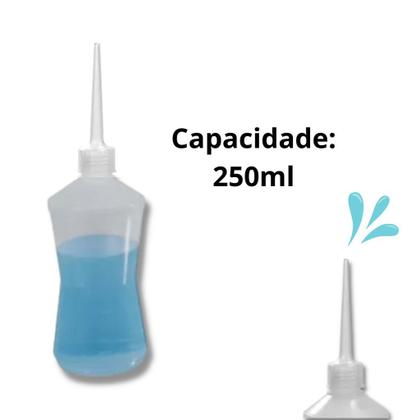 Imagem de Frasco Almotolia Transparente Para Líquidos Bico Reto Lavagem de Cílios 60/120/250/ 500ml