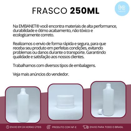 Imagem de Frasco Branco De Plastico Frisado Com Tampa Rosca 250ml 10u