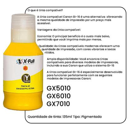 Imagem de Frasco de Tinta para Canon GI-16 Amarelo Para GX6010, GX7010 e GX5010