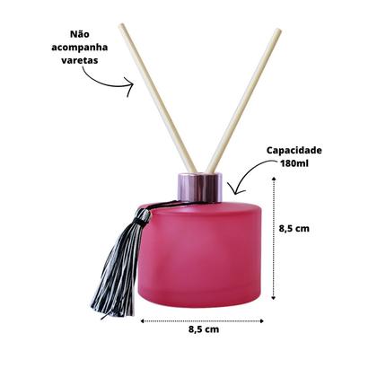 Imagem de Frasco difusor de vidro redondo com pendente decorativo 180ml