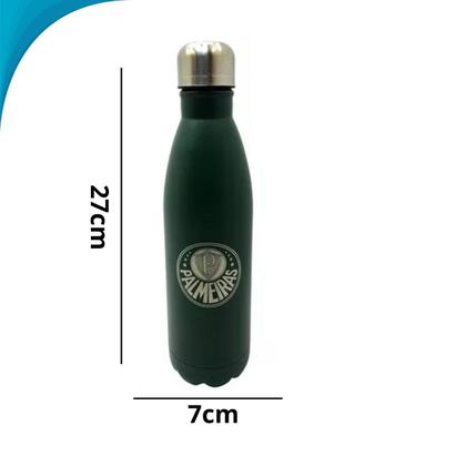 Imagem de Frasco Inquebrável de Aço Inoxidável 750ml Palmeiras Para Atividades Físicas Fanático