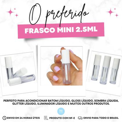 Imagem de Frasco Mini Gloss 2,5ml Plástico Rígido Com Batoque - 5unds
