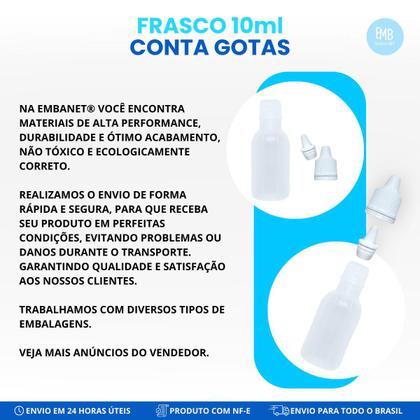 Imagem de Frasco Plástico 10ml Conta Gotas Tampa Com Lacre Premium 5und