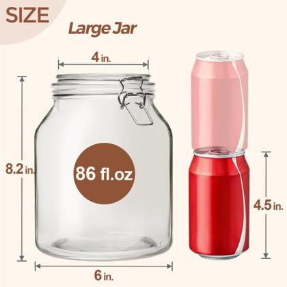 Imagem de Frascos de vidro ComSaf 2 Set 2,5 L com tampa hermética para armazenamento