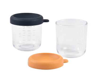 Imagem de Frascos de vidro para comida para bebês Béaba, pacote com 2 tampas herméticas de 240 ml
