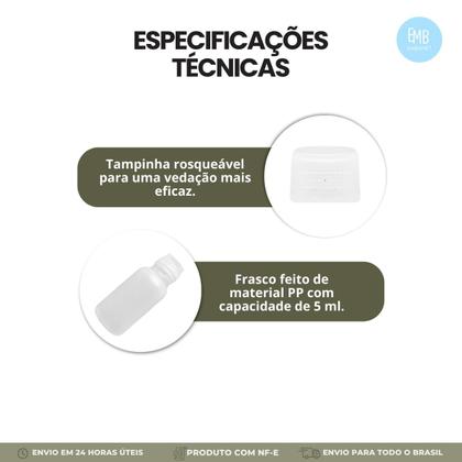 Imagem de Frasquinho Para Trabalho Escolar 5ml Com Tampa Rosca 25u