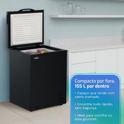 Freezer e Conservador Horizontal HQ 155 Litros Preto HQ-155CFHL