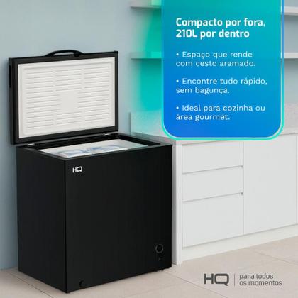 Imagem de Freezer e Conservador Horizontal HQ 210 Litros Preto HQ-210CFHL
