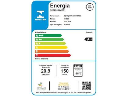 Imagem de Freezer Horizontal 1 Porta 150L Midea RCFA12 220V