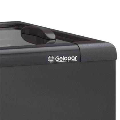 Imagem de Freezer Horizontal 295 Litros 1,09m 2 Tampas de Vidro GHD-300 LB PR All Black Gelopar - Rodízios 0C a +7C e -16C a -20C