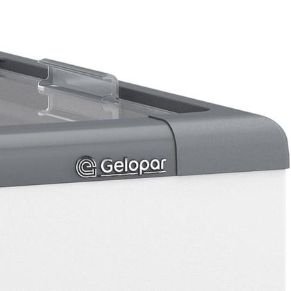 Imagem de Freezer Horizontal 395 Litros 1,37m 2 Tampas de Vidro GHD-400 CZ Cinza Gelopar - Rodízios 0C a +7C e -16C a -20C
