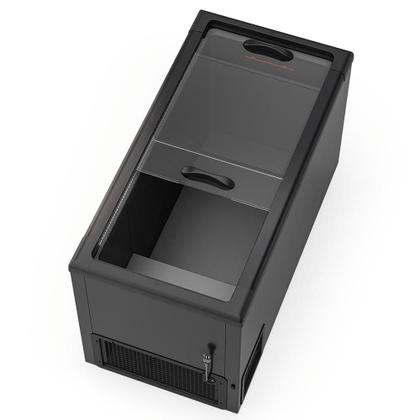 Imagem de Freezer Horizontal 395 Litros 1,37m 2 Tampas de Vidro GHD-400 LB PR All Black Gelopar - Rodízios 0C a +7C e -16C a -20C