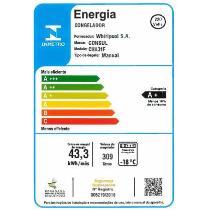 Freezer Horizontal CHA31FB 1 Porta 309 Litros Consul Imagem de Freezer Horizontal CHA31FB 1 Porta 309 Litros Consul