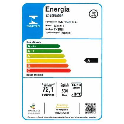 Imagem de Freezer Horizontal Consul CHB53 534L 2 Portas Branco 220v