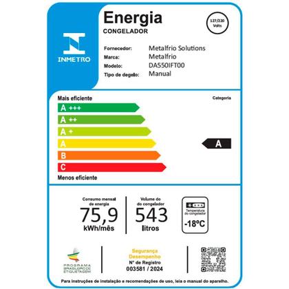 Imagem de Freezer Horizontal Metalfrio 546 Litros, Bivolt, Inverter - DA550IFTech